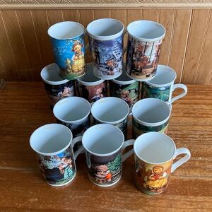 Vintage Hummel Decorative Ceramic Mugs - 13 mugs